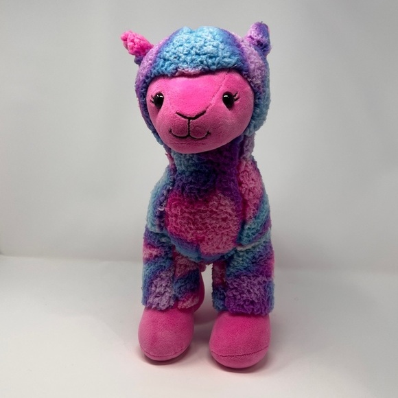 Build A Bear SPARKLE Llama Cotton Candy Rainbow Plush Stuffed Toy - Picture 1 of 9